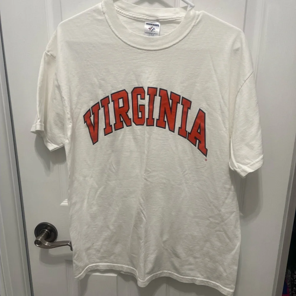 Jerzees Cream Tee with Bold Orange Virginia Design - Picture 1 of 13